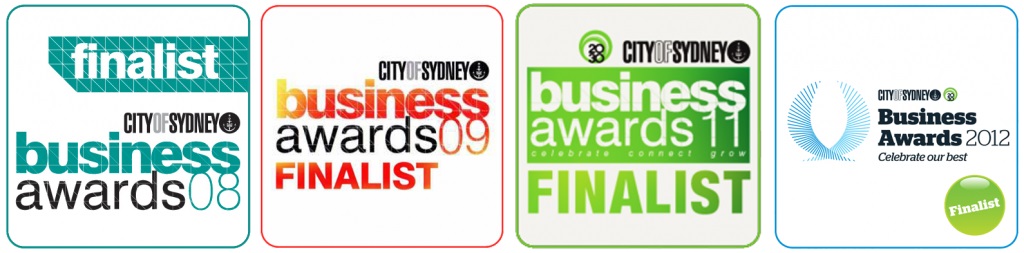 City of Sydney Business Awards Finalists – 2008, 2009, 2011 & 2012